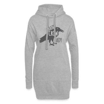 Dame de corbeau fou - Sweat-shirt à capuche long Femme - gris chiné - Devant