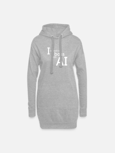 künstliche Intelligenz - Hoodie-Kleid - Grau meliert