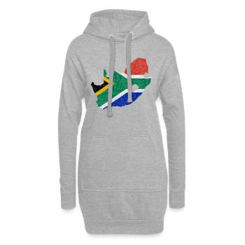 Afrique du Sud Drapeau africain Drapeau sud-africain - Sweat-shirt à capuche long Femme - gris chiné - Devant