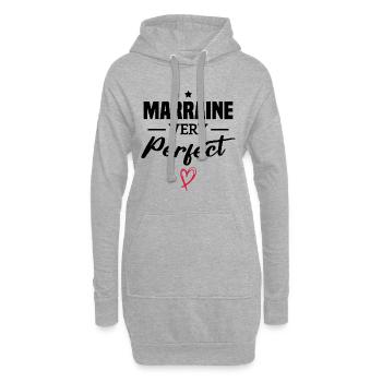 Marraine very perfect - Sweat-shirt à capuche long Femme - gris chiné - Devant