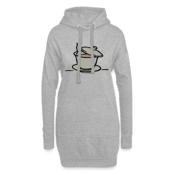 tee tea breakfast fruehstueck kaffee coffee109 - Hoodie-Kleid - Grau meliert - Vorne