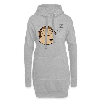Affe Schläft Geschenk Idee - Hoodie-Kleid - Grau meliert - Vorne
