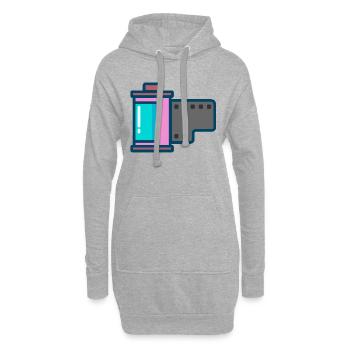 camera caméra film photo appareil photo - Sweat-shirt à capuche long Femme - gris chiné - Devant