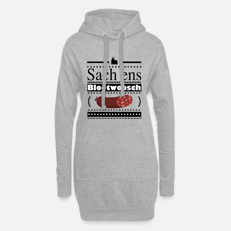 Kölner Blutwurst Cartoon Design - Hoodie-Kleid - Grau meliert