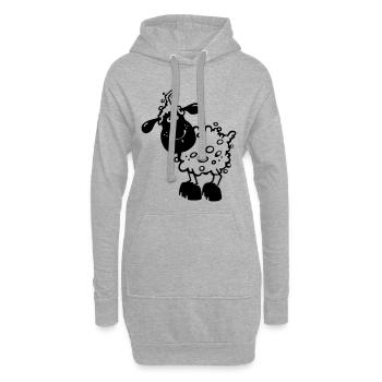 Kleines Schaf - Schafe - Hoodie-Kleid - Grau meliert - Vorne
