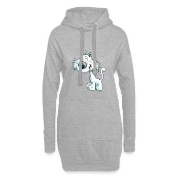 Freche Katze I Kätzchen Cartoon  - Hoodie-Kleid - Grau meliert - Vorne