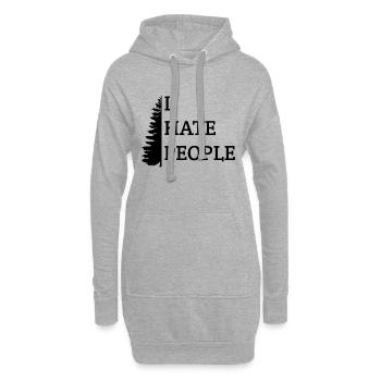 I hate people. Ich hasse Menschen - Hoodie-Kleid - Grau meliert - Vorne