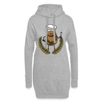 Patate cuisine cuisine restaurant - Sweat-shirt à capuche long Femme - gris chiné - Devant