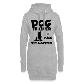 L’éducateur canin permet au chien de s’asseoir. Chemise d’humour * - Sweat-shirt à capuche long Femme - gris chiné - Devant