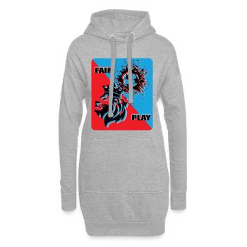 Football Fan - Sweat-shirt à capuche long Femme - gris chiné - Devant