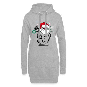 Bonhomme de neige, Père Noël - Sweat-shirt à capuche long Femme - gris chiné - Devant