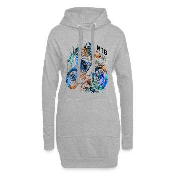 VTT - VTT - Descente VTT - Sweat-shirt à capuche long Femme - gris chiné - Devant