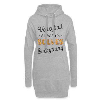 Volleyball - Hoodie-Kleid - Grau meliert - Vorne