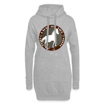 Cheval au galop avec fer à cheval - Porte-bonheur - Sweat-shirt à capuche long Femme - gris chiné - Devant