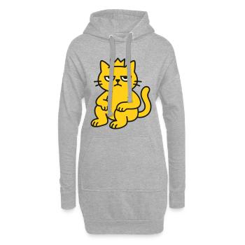 Roi des chats - Sweat-shirt à capuche long Femme - gris chiné - Devant