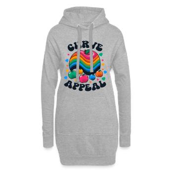 Curve Appeal - graphiques colorés positifs pour le corps - Sweat-shirt à capuche long Femme - gris chiné - Devant