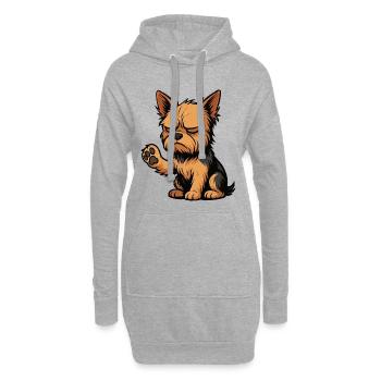 Yorkshire Terrier Yorkie Yorkiebesitzer Yorkies - Hoodie-Kleid - Grau meliert - Vorne