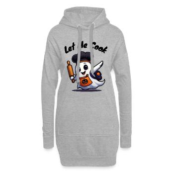 Let Me Cook – Kochender Halloween‑Geist Shirt - Hoodie-Kleid - Grau meliert - Vorne