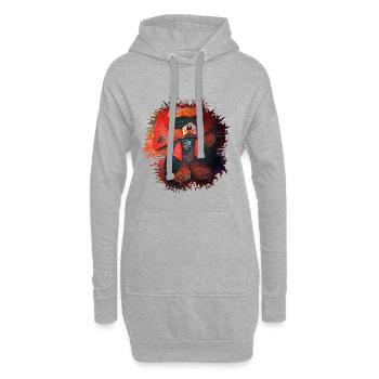 Teddy Bär Halloween Dracula Rotpelz Maskenheld - Hoodie-Kleid - Grau meliert - Vorne