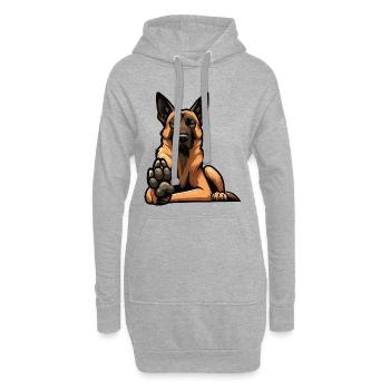 Berger Belge Malinois Propriétaire Malinois - Sweat-shirt à capuche long Femme - gris chiné - Devant
