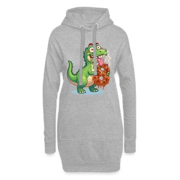 Dinosaurier 8. Geburtstag Dino Nummer 8  - Hoodie-Kleid - Grau meliert - Vorne
