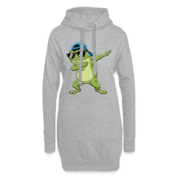 Dessin animé de lunettes de soleil de grenouille à faire du dabing - Sweat-shirt à capuche long Femme - gris chiné - Devant