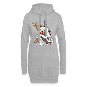 Crâne de Cristal - Dragon (par Leni Riosa) - Sweat-shirt à capuche long Femme - gris chiné - Devant