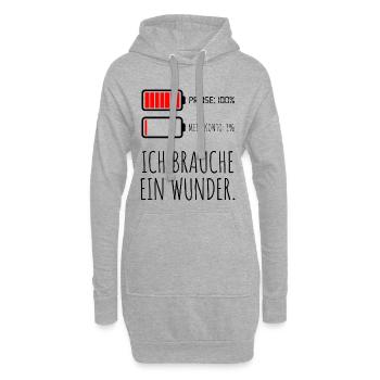 Preise 100% Mein Konto 1% - Hoodie-Kleid - Grau meliert - Vorne