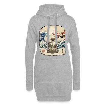 Otter Ramen Asiatisch - Hoodie-Kleid - Grau meliert - Vorne