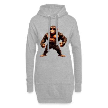 Affe Sport Tier - Hoodie-Kleid - Grau meliert - Vorne