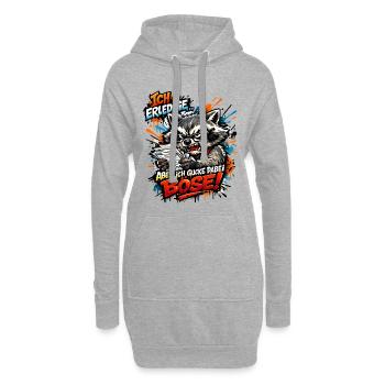 Ich mach das aber ich gucke dabei böse - Hoodie-Kleid - Grau meliert - Vorne
