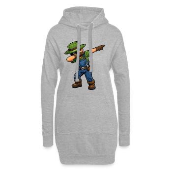 Jardinier en dab - Sweat-shirt à capuche long Femme - gris chiné - Devant