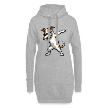 Dabing Whippet dans le style comique - Sweat-shirt à capuche long Femme - gris chiné - Devant