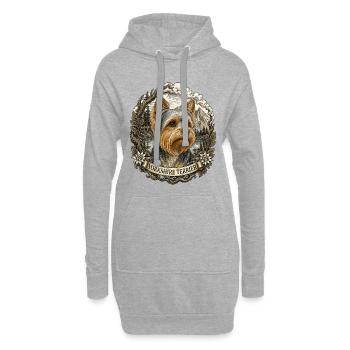 Yorkshire Terrier with Vintage Mountain Landscape - Hoodie Dress - heather grey - Front