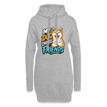 Akita - Sweat-shirt à capuche long Femme - gris chiné - Devant