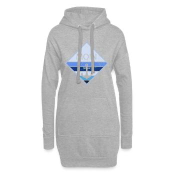 moin blau - Hoodie-Kleid - Grau meliert - Vorne