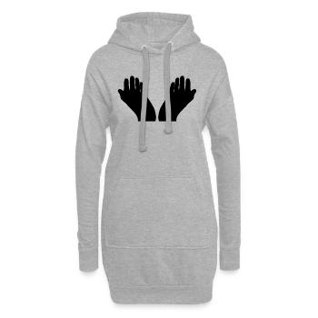 dieu dieu mariage église bible bible église de mariage - Sweat-shirt à capuche long Femme - gris chiné - Devant