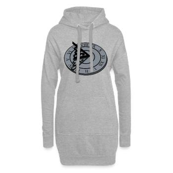 uhr zeit watch clock time hourglass sanduhr140 - Hoodie-Kleid - Grau meliert - Vorne