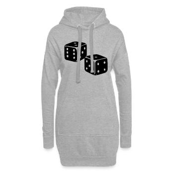 Würfel,spiel,spieler - Hoodie-Kleid - Grau meliert - Vorne