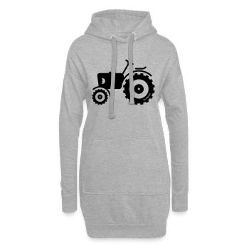 Trecker / Traktor / Schlepper / Zugmaschine - Hoodie-Kleid - Grau meliert - Vorne