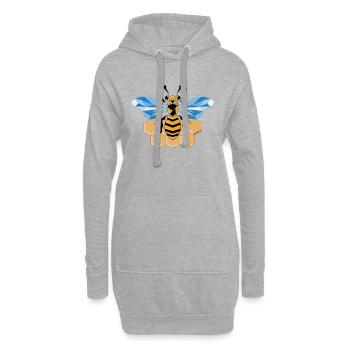 BEE - Sweat-shirt à capuche long Femme - gris chiné - Devant