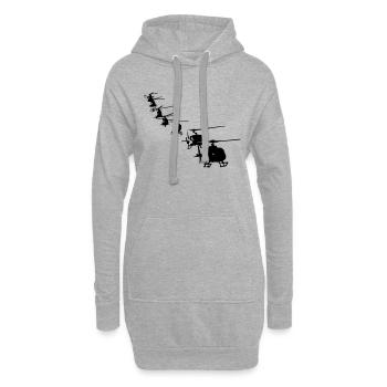 formation Hubschrauber Helikopter Helicopter - Hoodie-Kleid - Grau meliert - Vorne