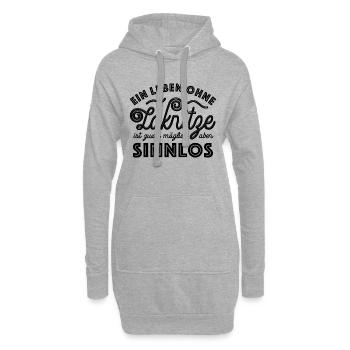 Ein Leben ohne Lakritze ist möglich aber sinnlos - Hoodie-Kleid - Grau meliert - Vorne