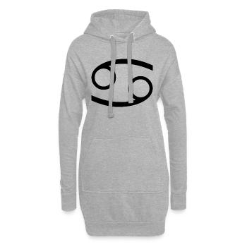 Sternzeichen Krebs, exklusives T-Shirt Design - Hoodie-Kleid - Grau meliert - Vorne
