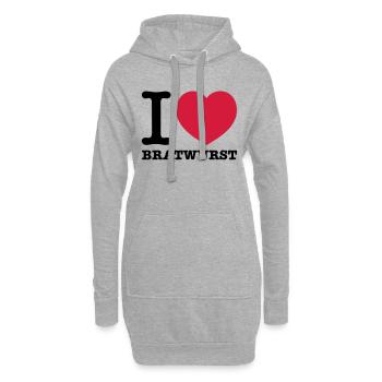 i love bratwurst - Hoodie-Kleid - Grau meliert - Vorne