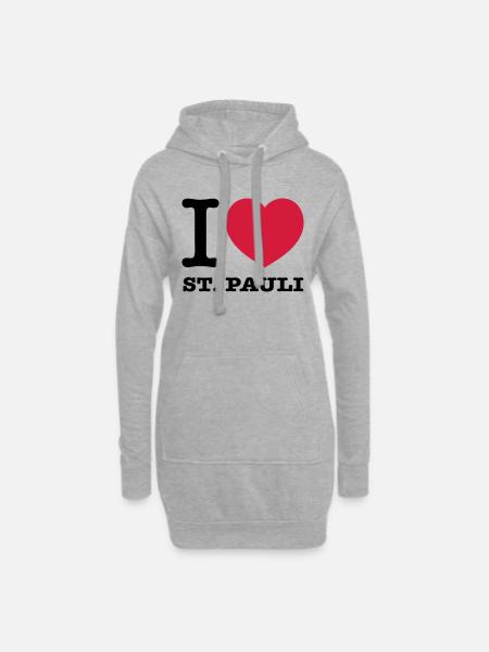 I love St. Pauli - Hoodie-Kleid - Grau meliert