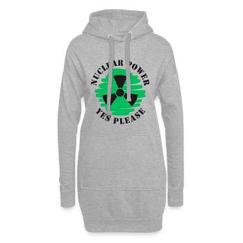 Atomkraft, Ja bitte, Kernenergie - Hoodie-Kleid - Grau meliert - Vorne