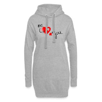 Moi vous aime - Sweat-shirt à capuche long Femme - gris chiné - Devant