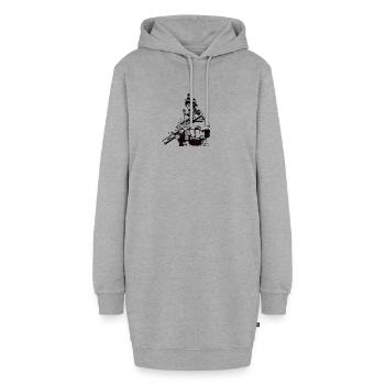 soldat militaire - Sweat-shirt à capuche long Femme - gris chiné - Devant
