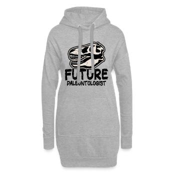Futur paléontologue Paléontologie Amoureux des dinosaures - Sweat-shirt à capuche long Femme - gris chiné - Devant